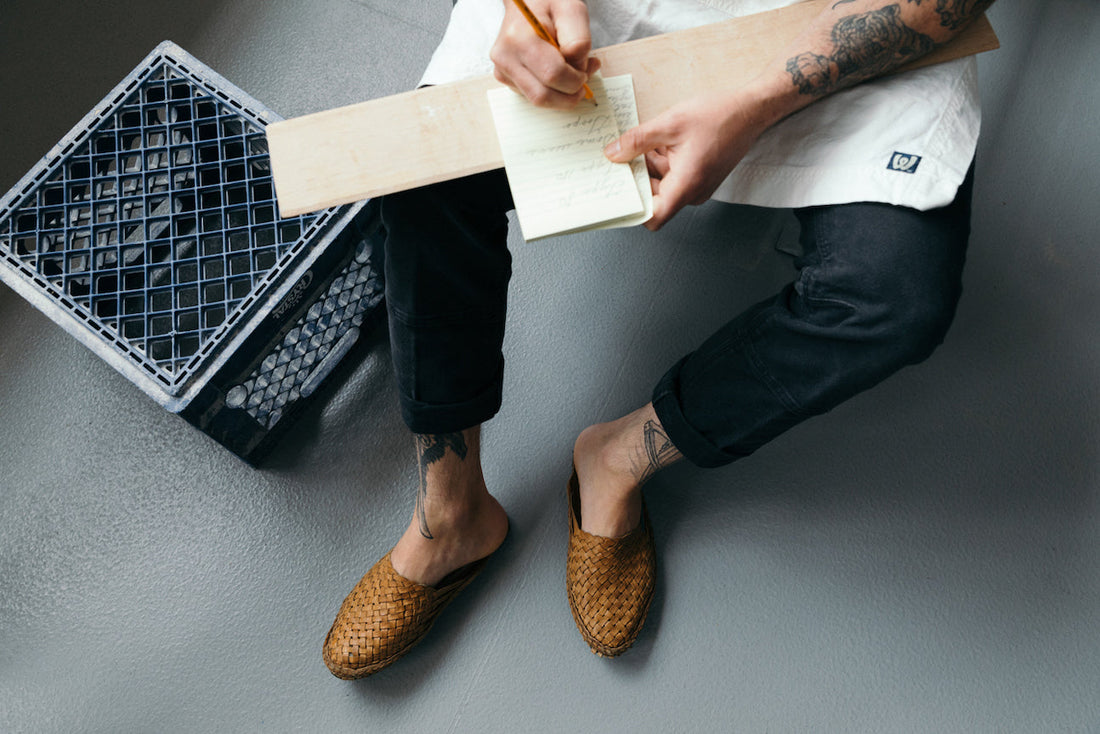 Men's Woven City Slipper in Honey + No Stripes