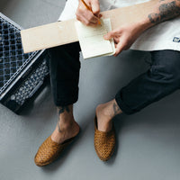 Men's Woven City Slipper in Honey + No Stripes