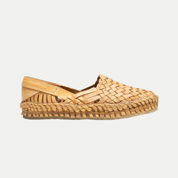 Women's Woven Flat in Honey + No Stripes