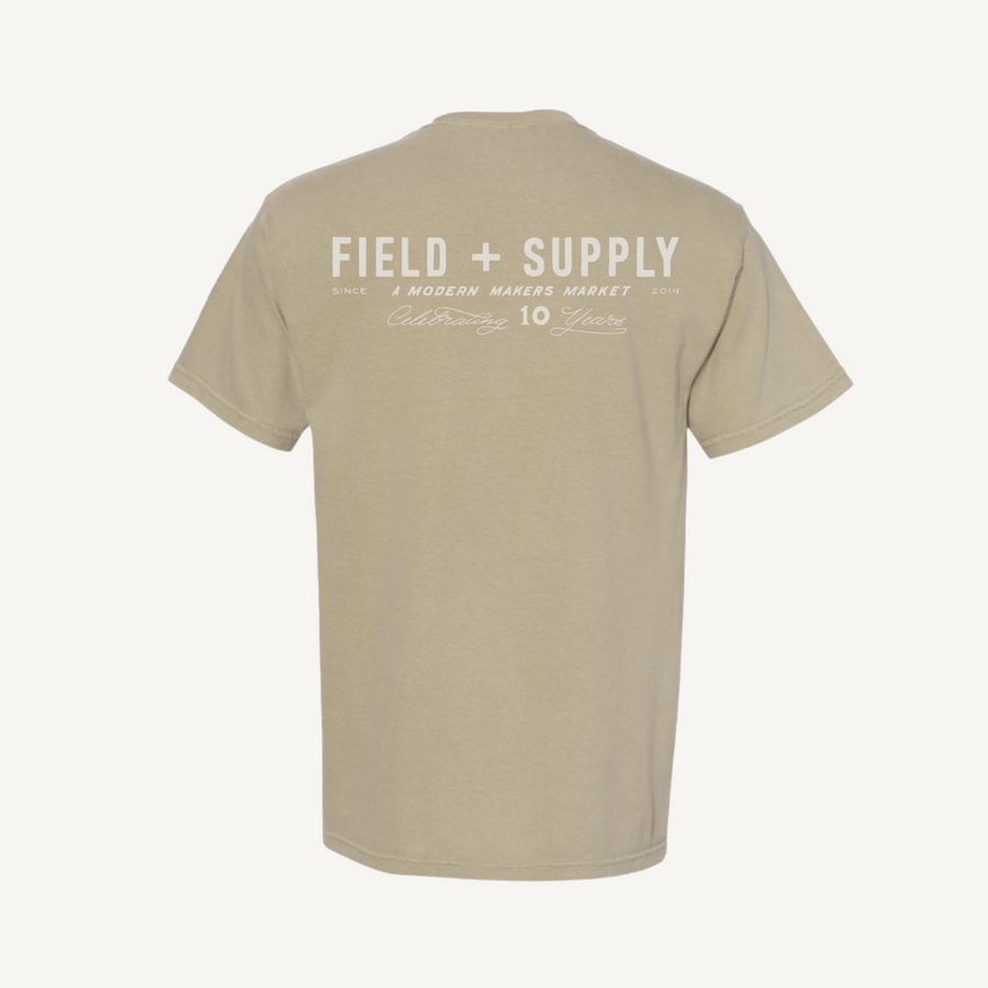 Field + Supply 10 Year Anniversary Tee in Khaki