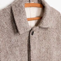 Taaj Long Wool Coat in Sand Diamond Dobby Yak/Merino