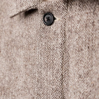 Taaj Long Wool Coat in Sand Diamond Dobby Yak/Merino