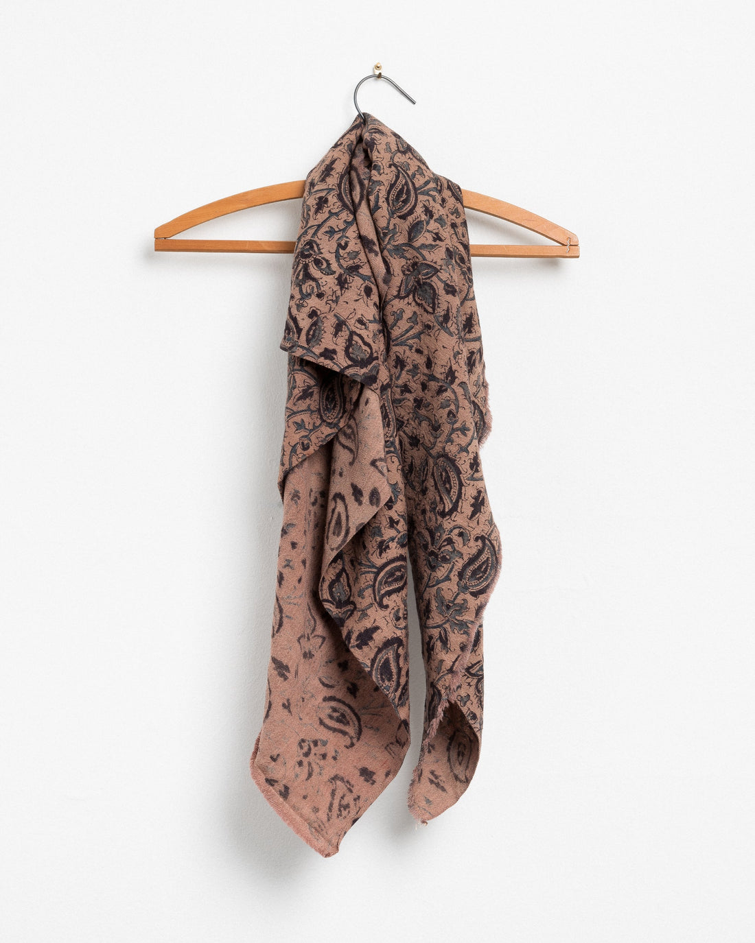 Wool Square Scarf in Indigo Paisley
