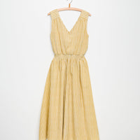 Eesha V Dress in Yellow Stripes