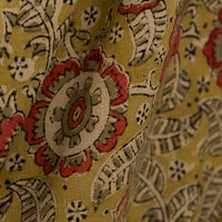 Eesha V Dress in Kalamkari Floral Yellow Sage