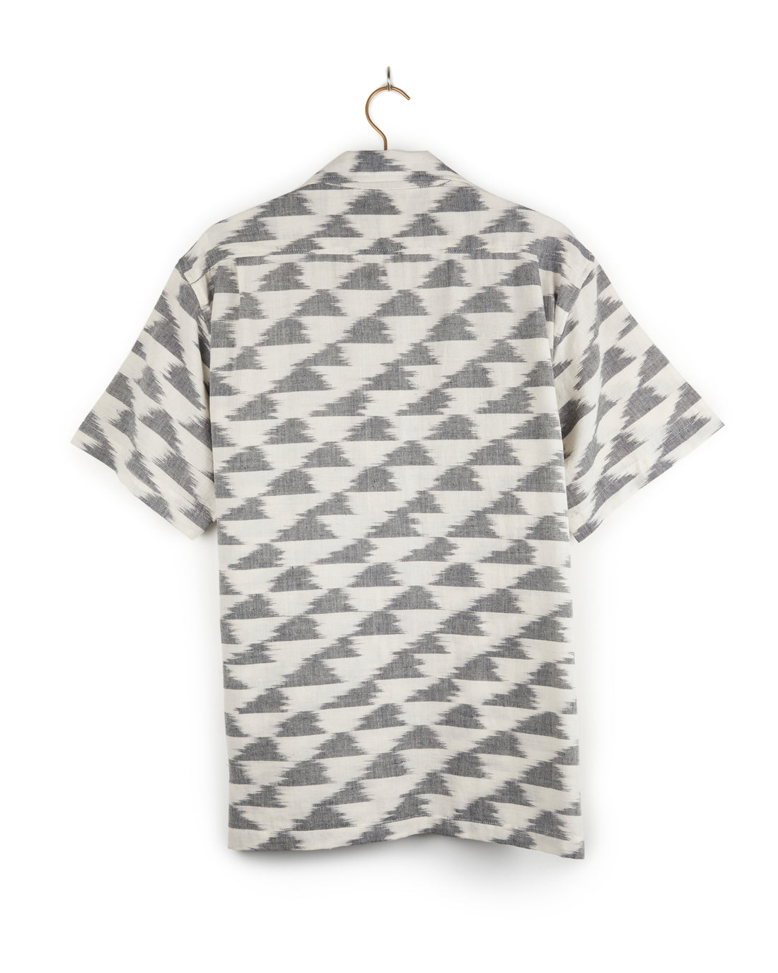 Harshil 2 Pocket Shirt Cotton Kora with Cloud Ikat in Charcoal