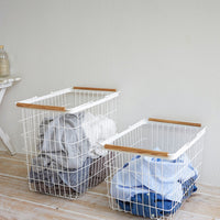 Wire Basket - Two Sizes - Steel + Wood