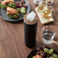 Round Tissue Case - Steel + Wood