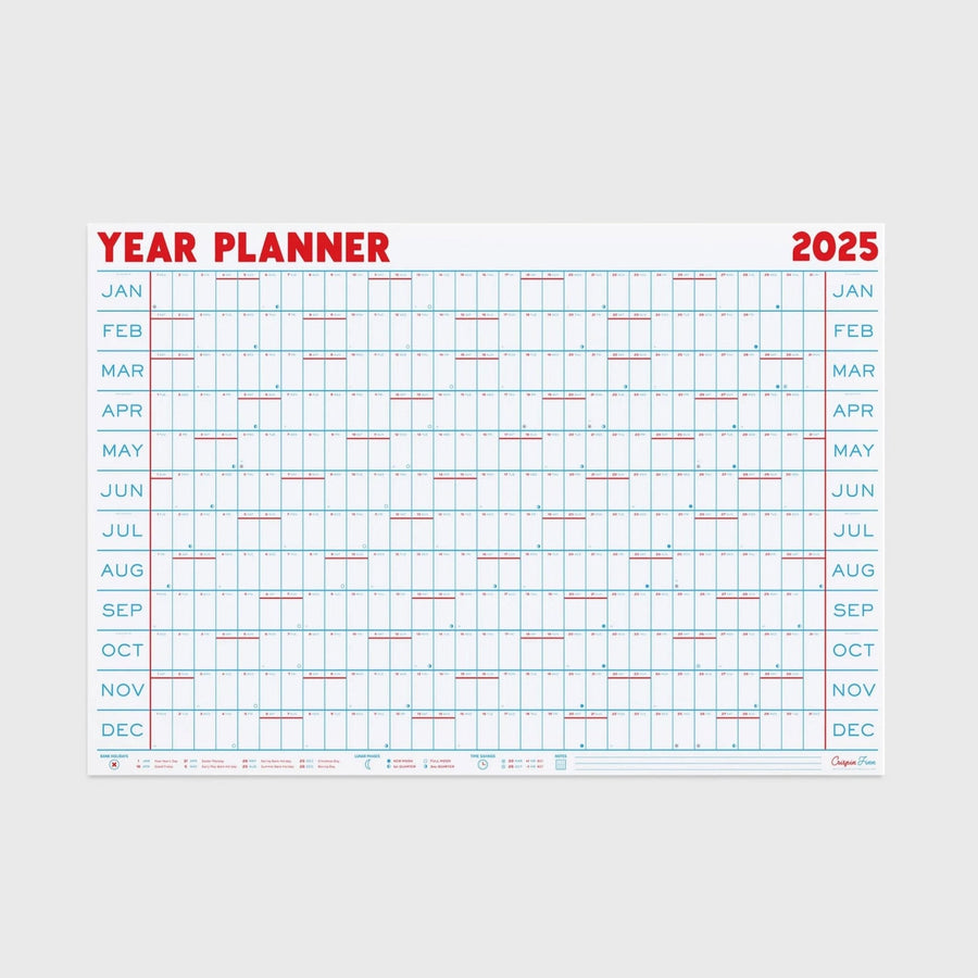 2025 Year Planner - Landscape View