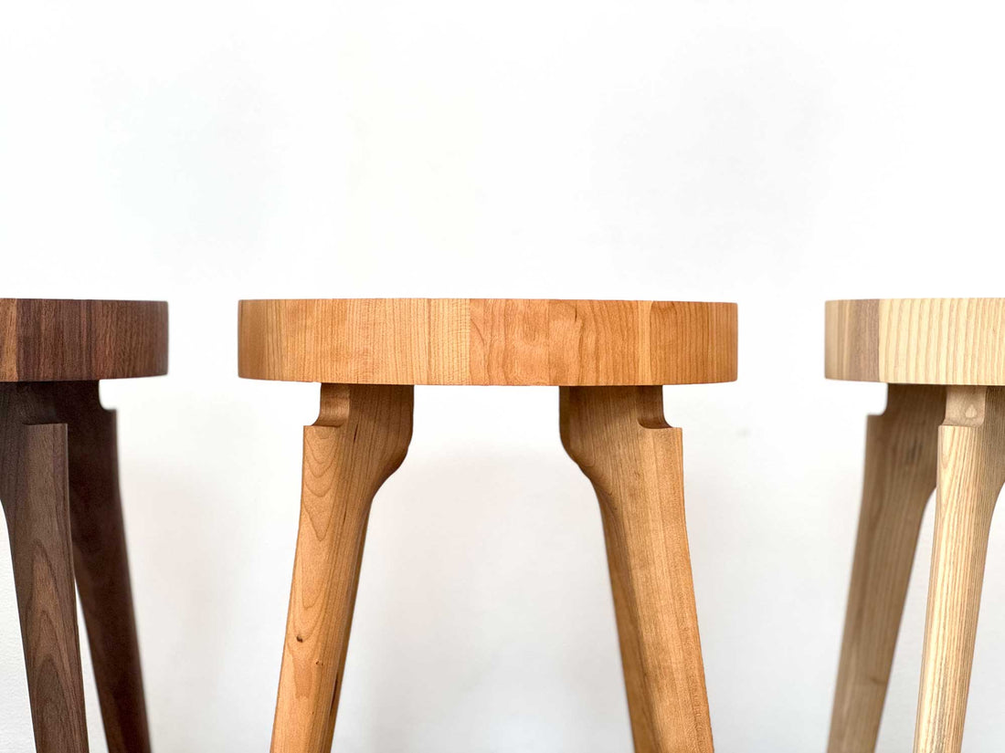 Side Table with End Grain Round Top