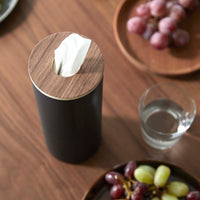Round Tissue Case - Steel + Wood