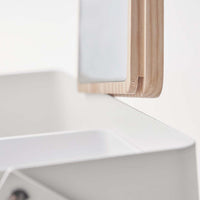 Makeup Organizer with Mirror - Steel + Wood