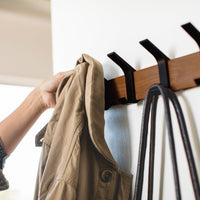 Wall-Mounted Coat Rack - Steel + Wood