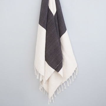 Charcoal and Ivory Kilim Throw