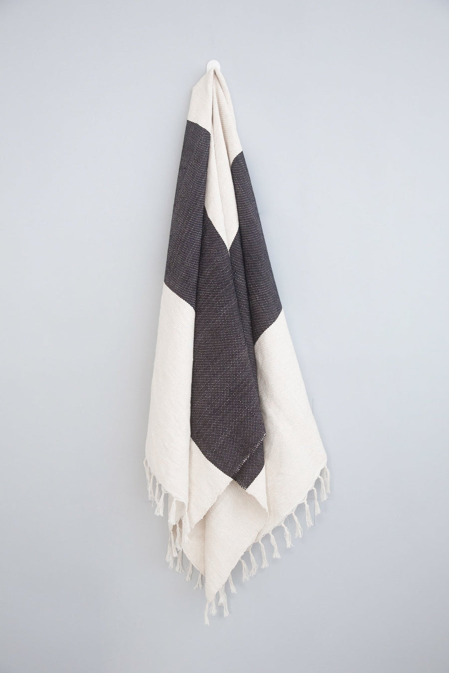 Charcoal and Ivory Kilim Throw