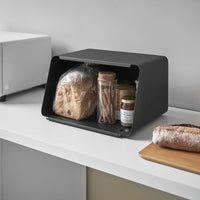 Bread Box with Cutting Board Lid - Steel + Wood