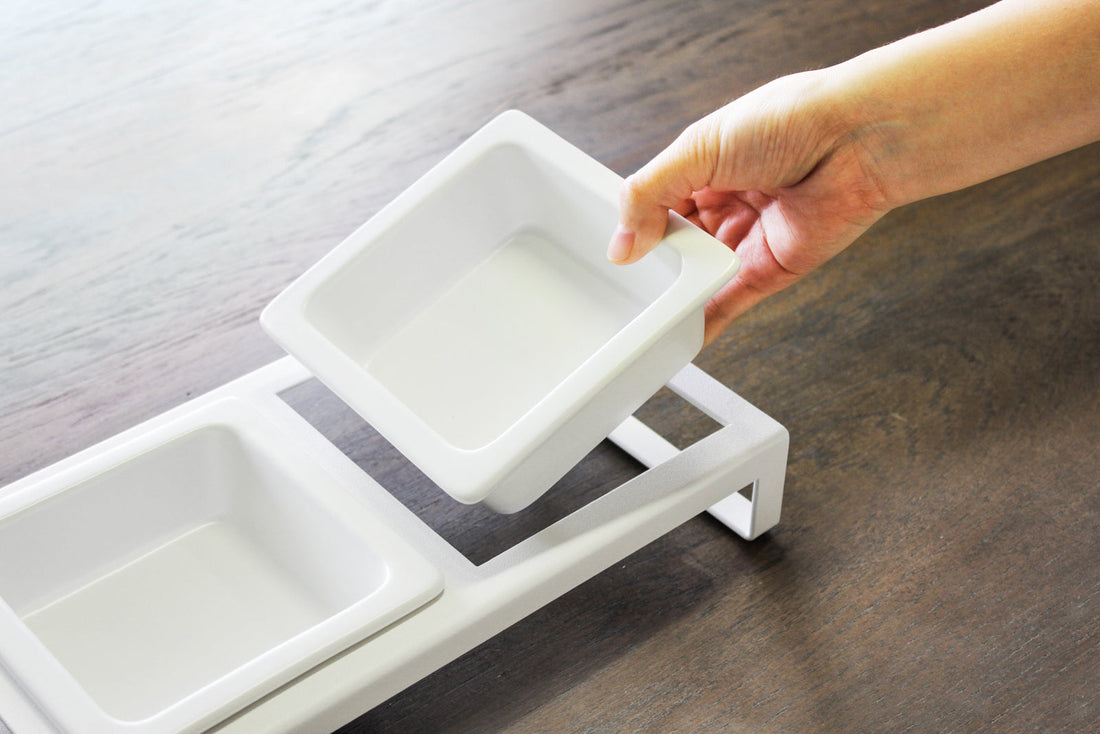 Pet Food Bowl - Steel + Ceramic
