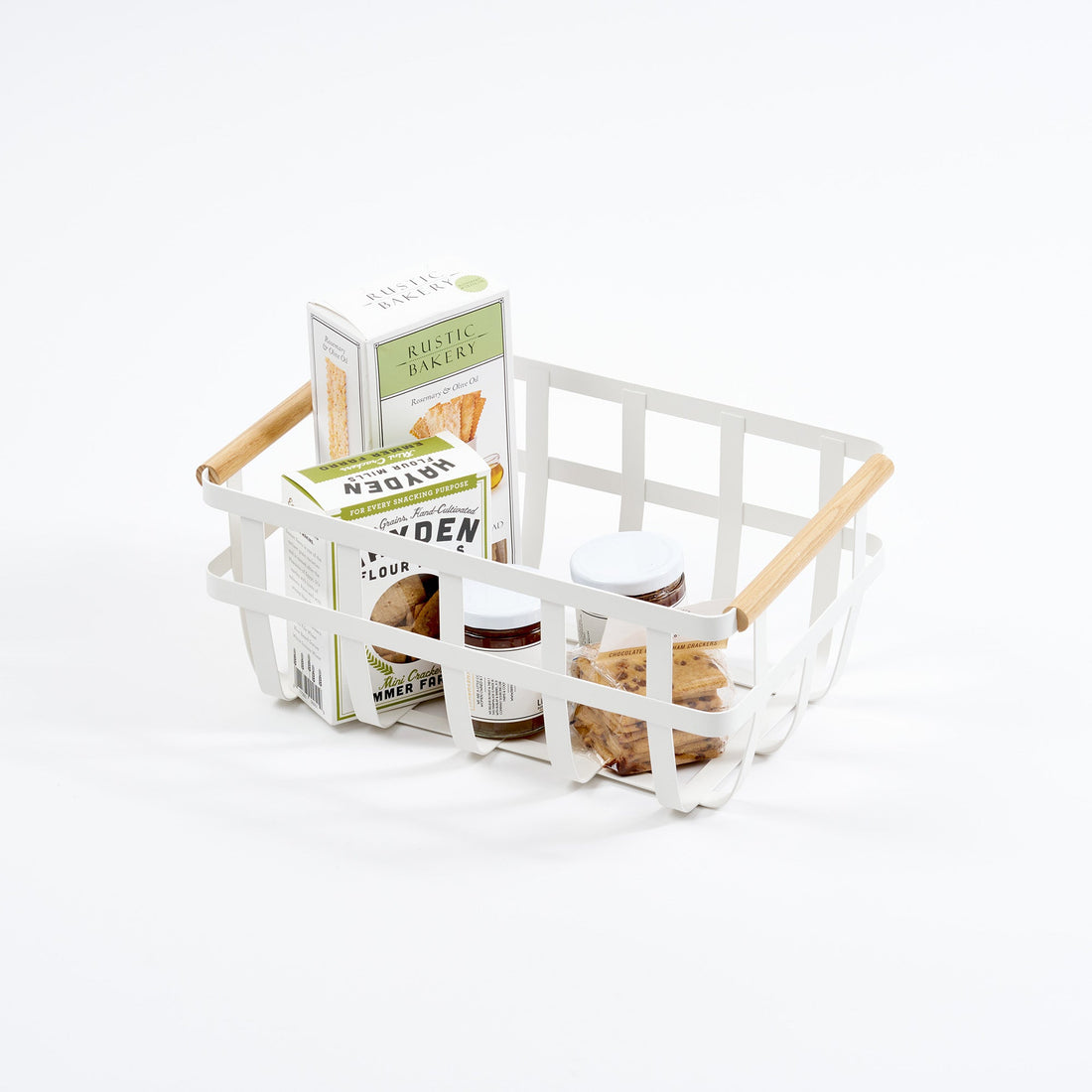 Storage Basket - Medium - Steel + Wood