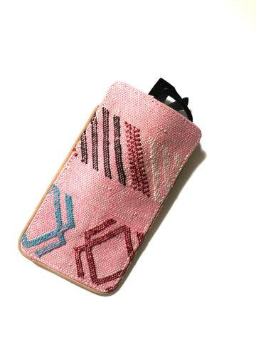 #008 Pink Sabra Silk Eyeglass Case