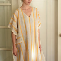 Yellow Ivory Montauk V-Neck Kaftan