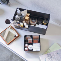 Makeup Organizer with Mirror - Steel + Wood