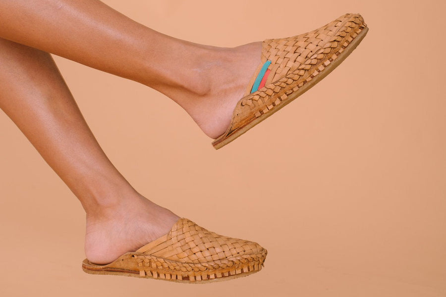 Women's Woven Slide in Honey + Stripes