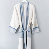 Ivory Blue Tribeca Long Bathrobe