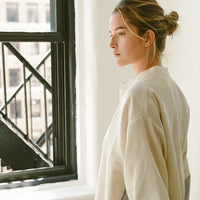 Ivory Blue Tribeca Long Sleeve Maxi Kaftan
