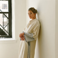 Ivory Blue Tribeca Long Sleeve Maxi Kaftan