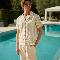 Fez Shirt in Striped Linen