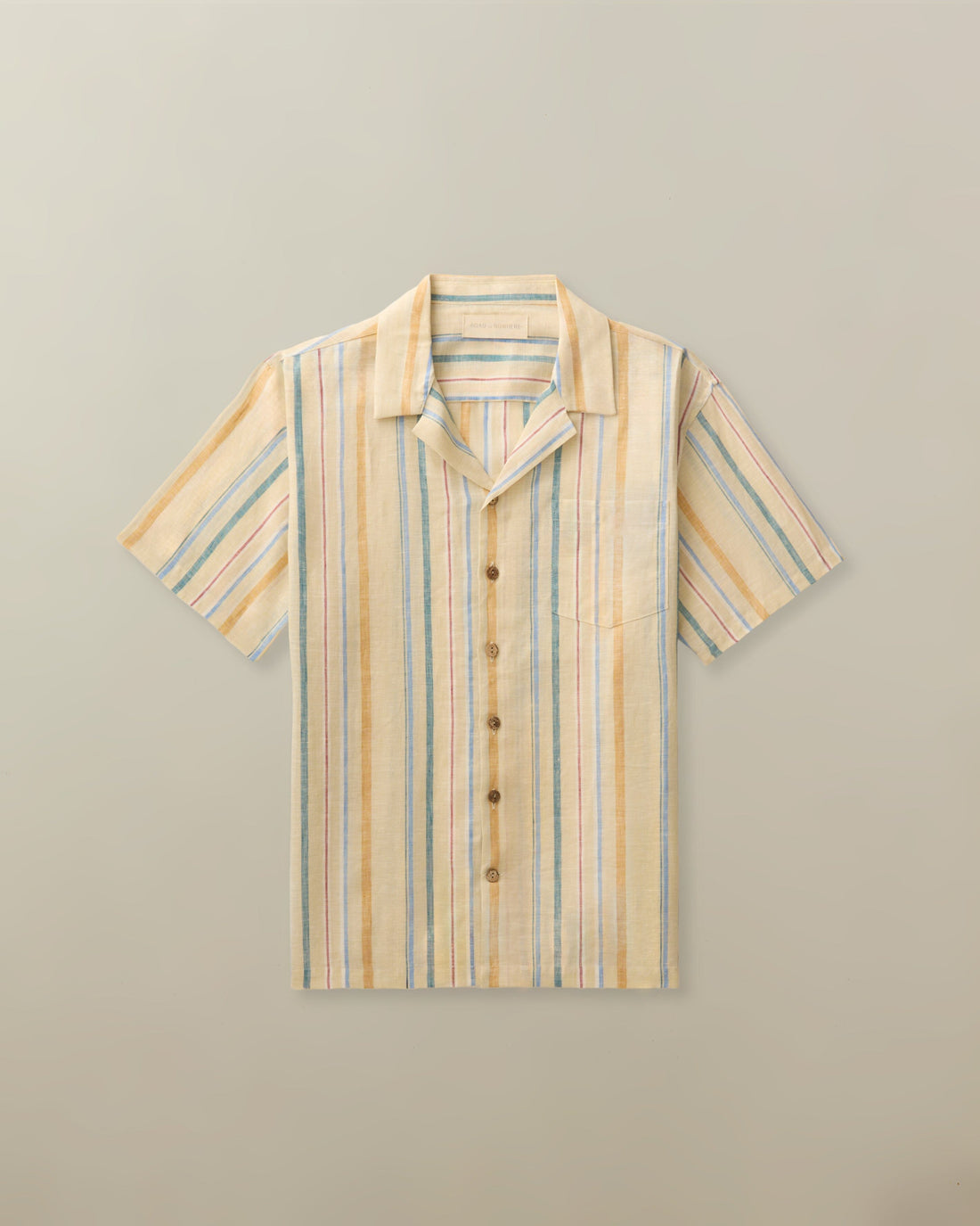 Fez Shirt in Striped Linen