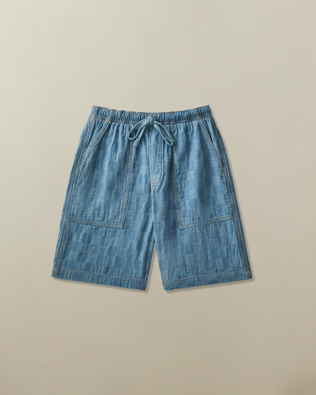 Wharf Short in Patchwork Denim