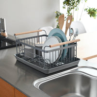 Dish Rack - Steel + Wood