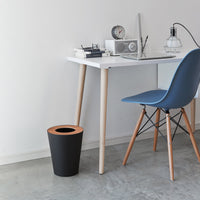 Trash Can - Round - Steel + Wood