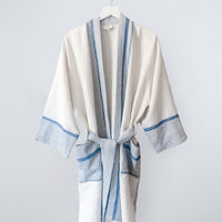 Ivory Blue Tribeca Short Bathrobe