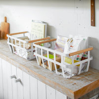 Storage Basket - Medium - Steel + Wood