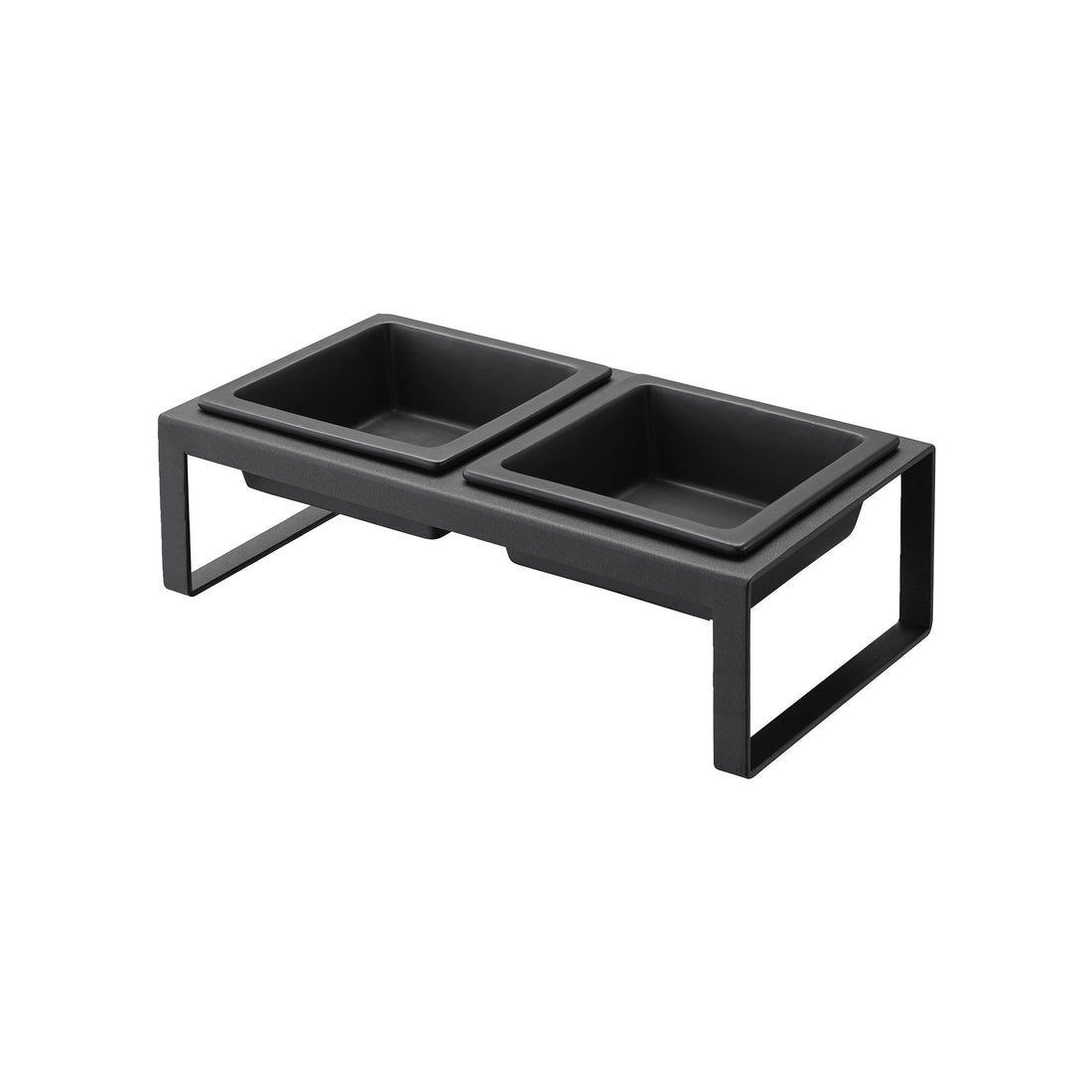 Pet Food Bowl - Tall - Steel + Ceramic