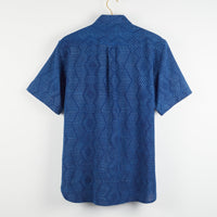 S/S Kabir Shirt in Dot Block Print Indigo