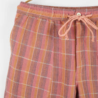 Dipak Utility Short in Nubby Cotton Sunset Plaid