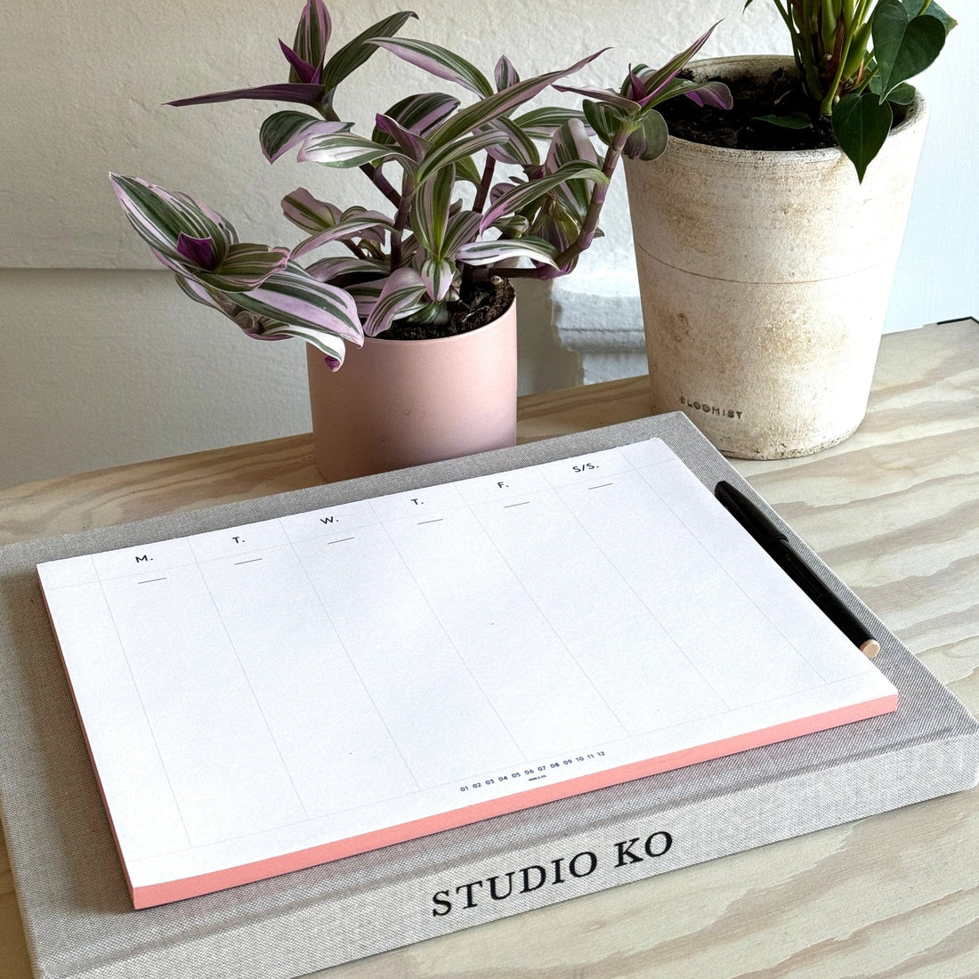 Weekly Desk Planners edged in Gold, Yellow, or Blush