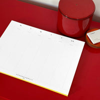 Weekly Desk Planners edged in Gold, Yellow, or Blush