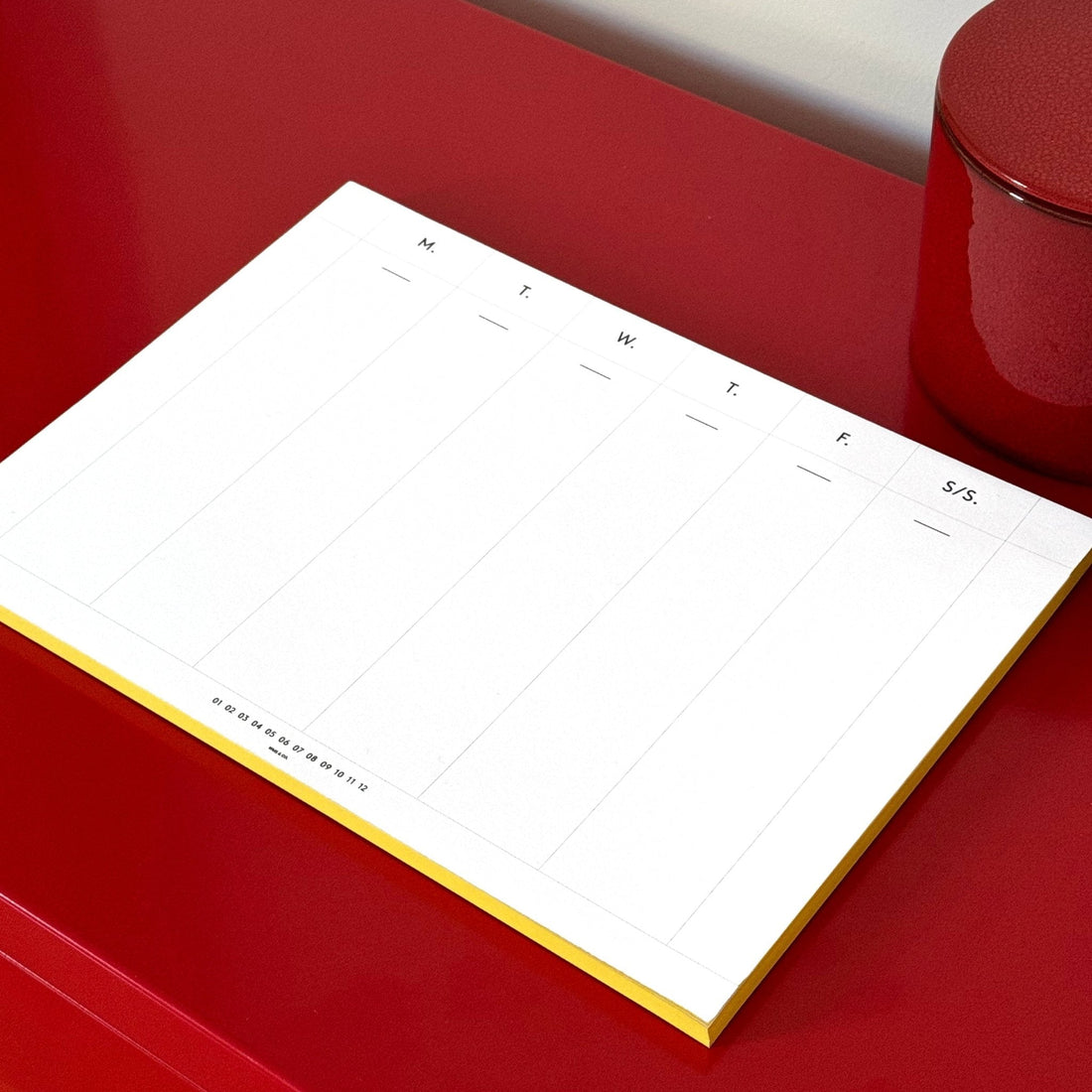 Weekly Desk Planners edged in Gold, Yellow, or Blush