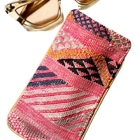 #008 Pink Sabra Silk Eyeglass Case