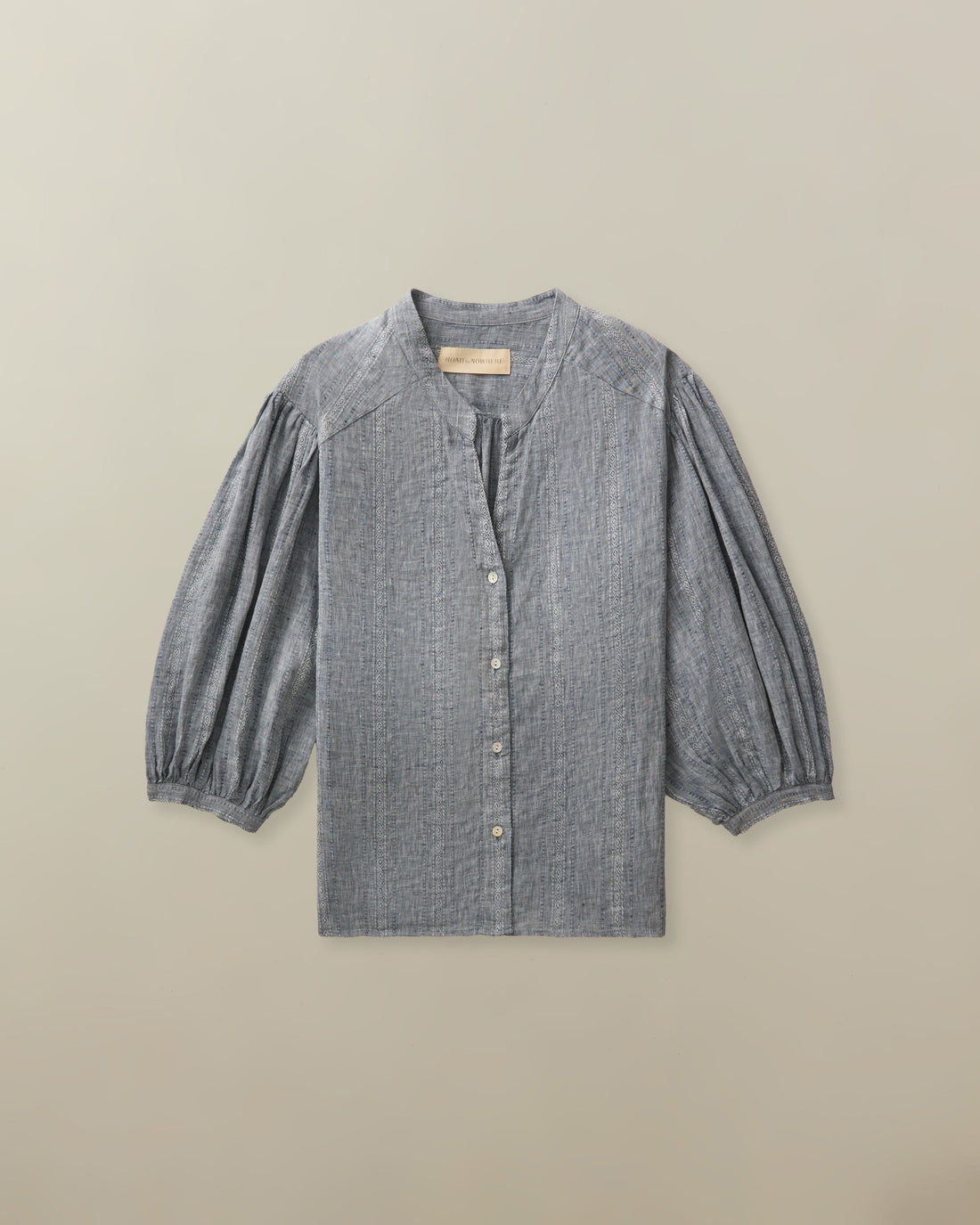 Edith Blouse in Linen Jacquard