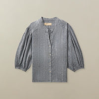 Edith Blouse in Linen Jacquard