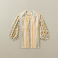 Edith Blouse in Striped Linen