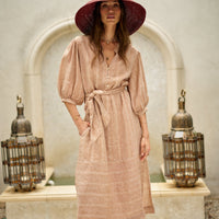 Marrakech Dress in Linen Jacquard