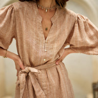 Marrakech Dress in Linen Jacquard