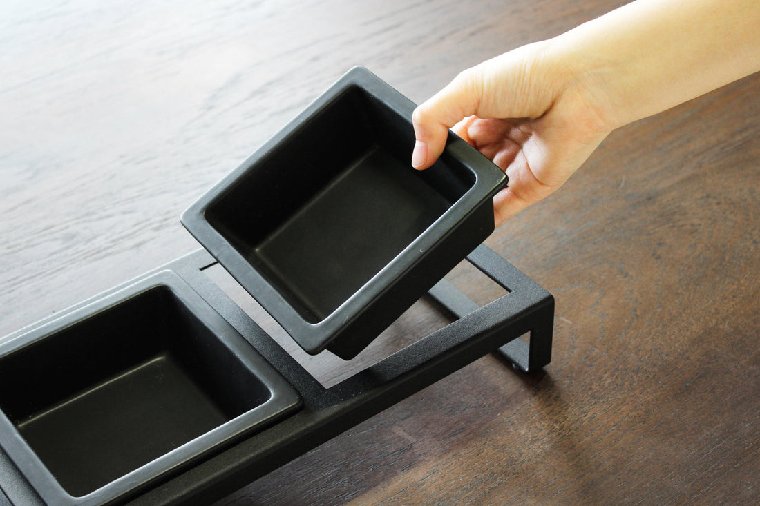 Pet Food Bowl - Steel + Ceramic