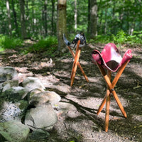 Camp Stool  - Burgundy & Cherry